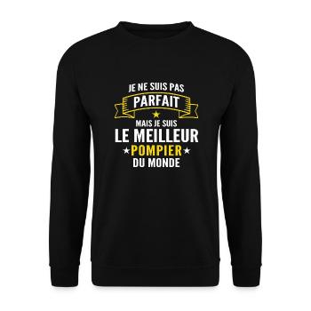 meilleur pompier du monde - Sweat-shirt Unisexe - noir - Devant - Alina (178cm) & Michal (187cm)