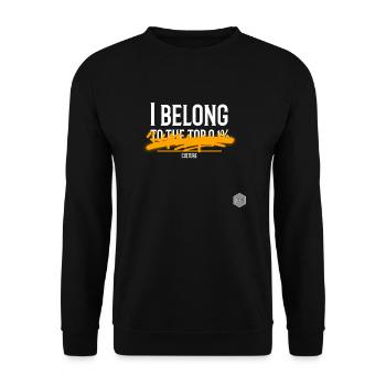 top 1% riche en haute performance drôle - Sweat-shirt Unisexe - noir - Devant - Alina (178cm) & Michal (187cm)