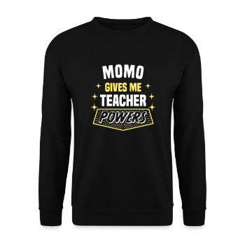 Momo Gives Me Teacher Powers Funny Professor - Unisex Sweatshirt - black - Front - Alina (178cm) & Michal (187cm)
