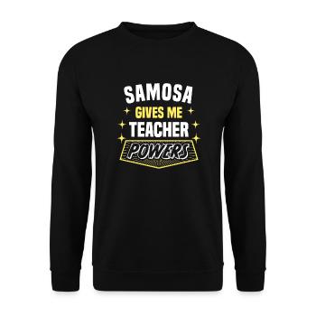 Samosa me donne des pouvoirs de professeur drôle de professeur - Sweat-shirt Unisexe - noir - Devant - Alina (178cm) & Michal (187cm)