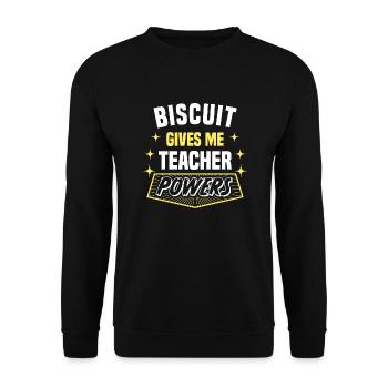 Biscuit Gives Me Teacher Powers Funny Professor - Unisex Sweatshirt - black - Front - Alina (178cm) & Michal (187cm)