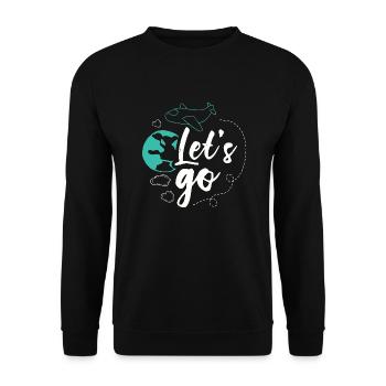 Travel as much as you can. Travelling on holiday - Unisex Sweatshirt - black - Front - Alina (178cm) & Michal (187cm)