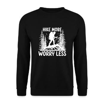 Wandern gehen Bergsteigen Wandertour cooler Spruch - Unisex Pullover - Schwarz - Vorne - Alina (178cm) & Michal (187cm)