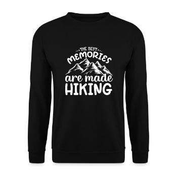 Samuel Erinnerungen beim Wandern, Bergsteigen - Unisex Pullover - Schwarz - Vorne - Alina (178cm) & Michal (187cm)