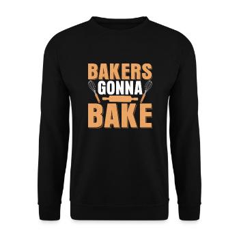 Les boulangers vont faire cuire des biscuits pâtisseries au gâteau - Sweat-shirt Unisexe - noir - Devant - Alina (178cm) & Michal (187cm)