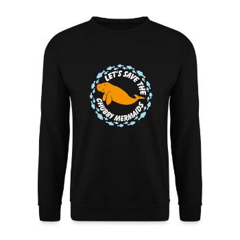 Rettet die Seekühe die Dugongs Manatees - Unisex Pullover - Schwarz - Vorne - Alina (178cm) & Michal (187cm)