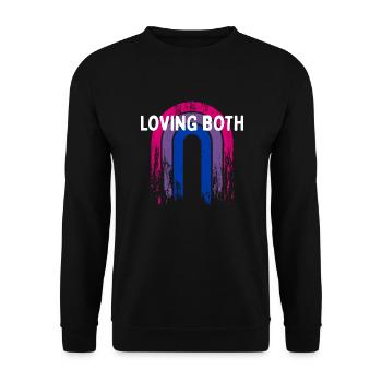 Aimer les deux bisexuels LGBTQ Bi Pride genre - Sweat-shirt Unisexe - noir - Devant - Alina (178cm) & Michal (187cm)