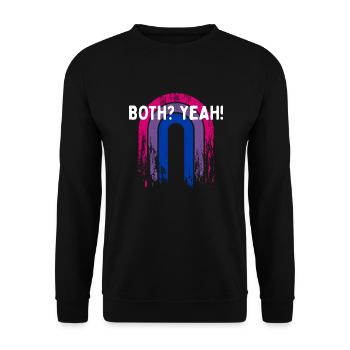 Les deux oui Bisexuel LGBTQ Bi Pride Asexual Dictons - Sweat-shirt Unisexe - noir - Devant - Alina (178cm) & Michal (187cm)