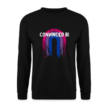 Convinced Bi Bisexual LGBTQ Bi Pride LGBT Pride - Unisex Sweatshirt - black - Front - Alina (178cm) & Michal (187cm)