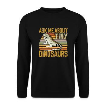 Leguan Eidechse Reptil Herpetologe - Unisex Pullover - Schwarz - Vorne - Alina (178cm) & Michal (187cm)