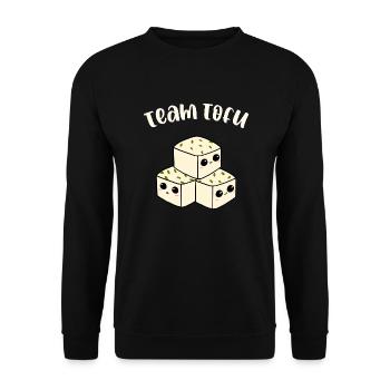 Team Tofu Shirt Végétarien Vegan T-Shirt Cadeau - Sweat-shirt Unisexe - noir - Devant - Alina (178cm) & Michal (187cm)
