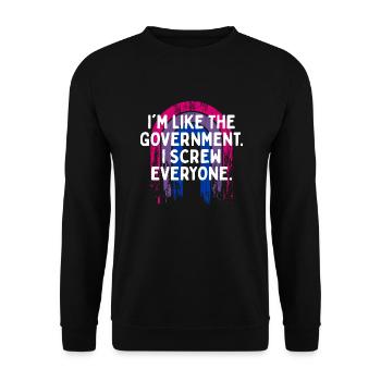 Je vis tout le monde Bisexuel Drôle Bi Humour LGBTQ - Sweat-shirt Unisexe - noir - Devant - Alina (178cm) & Michal (187cm)