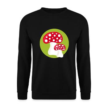 Toadstool, mushroom in the woods gift - Unisex Sweatshirt - black - Front - Alina (178cm) & Michal (187cm)