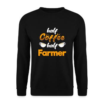 Half Coffee Half Farmer Funny Farming Humor Farm - Unisex Sweatshirt - black - Front - Alina (178cm) & Michal (187cm)