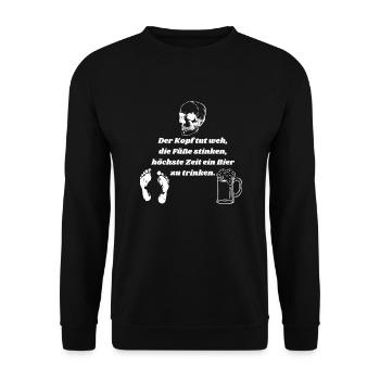 Der Kopf Tut Weh 2 - Unisex Pullover - Schwarz - Vorne - Alina (178cm) & Michal (187cm)