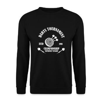 Dart Tournament Champions Chip Design - Unisex Sweatshirt - black - Front - Alina (178cm) & Michal (187cm)