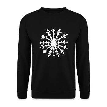 Snowflake Snow Winter Christmas Cold 09 - Unisex Sweatshirt - black - Front - Alina (178cm) & Michal (187cm)