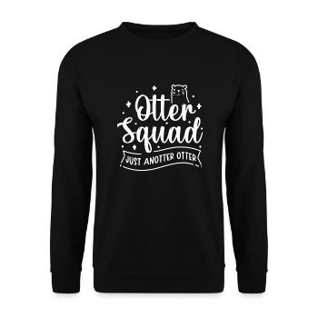 Cute Otter Squad Wald Tier & Tierwelt Natur - Unisex Pullover - Schwarz - Vorne - Alina (178cm) & Michal (187cm)