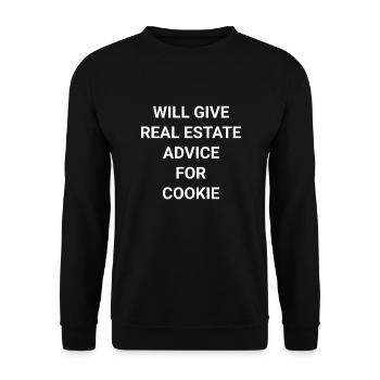 Will Give Real Estate Advice - Unisex Sweatshirt - black - Front - Alina (178cm) & Michal (187cm)