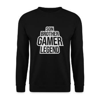 son brother gamer legend - Unisex Pullover - Schwarz - Vorne - Alina (178cm) & Michal (187cm)