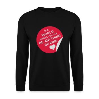 you can be kind - Unisex Pullover - Schwarz - Vorne - Alina (178cm) & Michal (187cm)