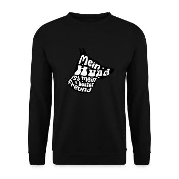 Mein Hund ist mein bester Freund - Unisex Pullover - Schwarz - Vorne - Alina (178cm) & Michal (187cm)