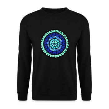 Libellen-Mandala - Unisex Pullover - Schwarz - Vorne - Alina (178cm) & Michal (187cm)