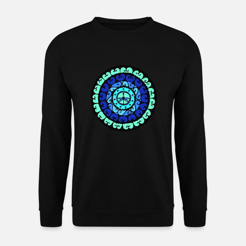 Libellen-Mandala - Unisex Pullover - Schwarz