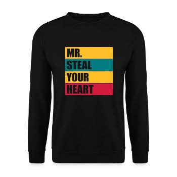 Mr steal your heart - Unisex Sweatshirt - black - Front - Alina (178cm) & Michal (187cm)