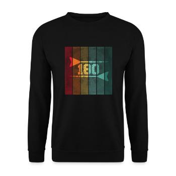 Drôle de chemise Vintage Retro Darts 180 DART - Sweat-shirt Unisexe - noir - Devant - Alina (178cm) & Michal (187cm)