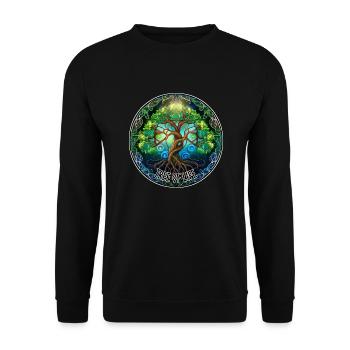 Tree Of Life - Der Baum des Lebens - Unisex Sweatshirt - black - Front - Alina (178cm) & Michal (187cm)
