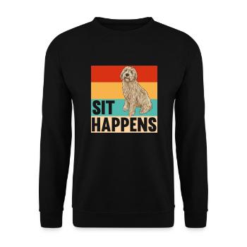 Labradoodle Chien - Sweat-shirt Unisexe - noir - Devant - Alina (178cm) & Michal (187cm)