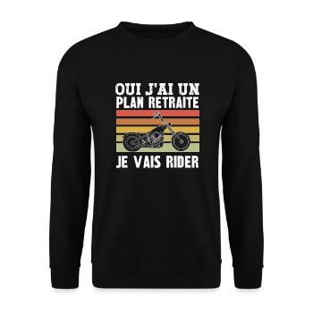 oui j'ai un plan retraite - Sweat-shirt Unisexe - noir - Devant - Alina (178cm) & Michal (187cm)
