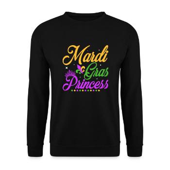 Mardi Gras Princess Party BeadsParade - Unisex Sweatshirt - black - Front - Alina (178cm) & Michal (187cm)