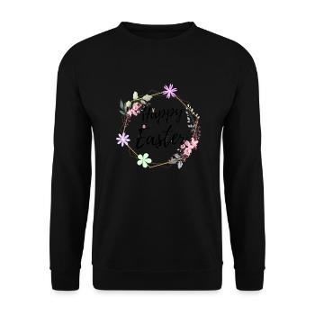 Happy Easter - Unisex Sweatshirt - black - Front - Alina (178cm) & Michal (187cm)