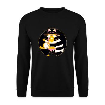 Bonz le chat mystérieux - Sweat-shirt Unisexe - noir - Devant - Alina (178cm) & Michal (187cm)