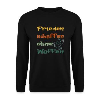 Frieden schaffen ohne Waffen!... - Unisex Pullover - Schwarz - Vorne - Alina (178cm) & Michal (187cm)