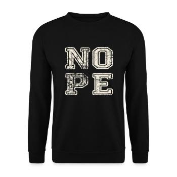 NOPE - sei kein ja-Sager! - Unisex Pullover - Schwarz - Vorne - Alina (178cm) & Michal (187cm)