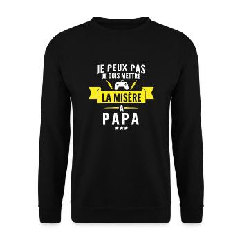 je dois mettre la misère à papa / humour gamer - Sweat-shirt Unisexe - noir - Devant - Alina (178cm) & Michal (187cm)