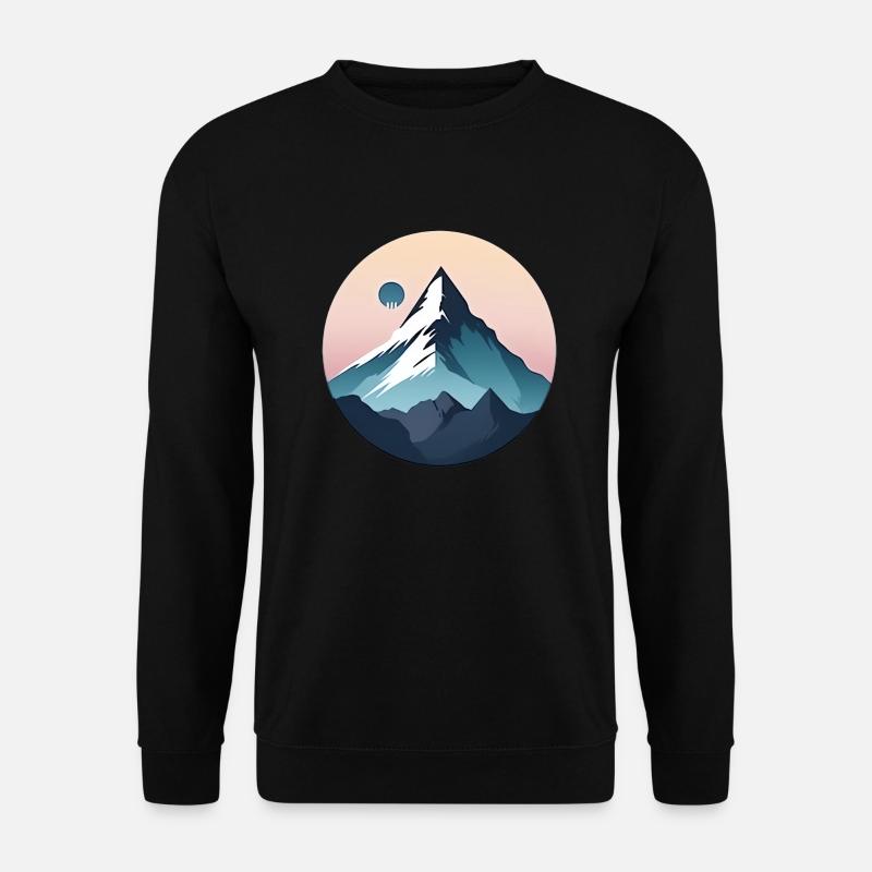 Mountain Landscape Geometric Art - Unisex Sweatshirt - black