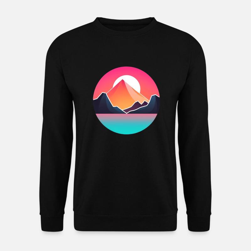 Mountain Landscape Geometric Art - Unisex Sweatshirt - black