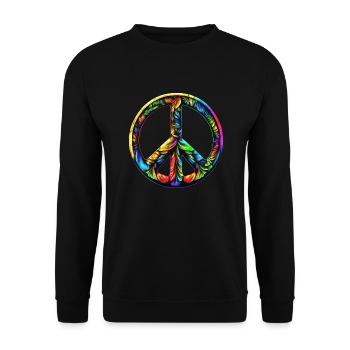 Signe de paix, paix, liberté, symbole de paix - Sweat-shirt Unisexe - noir - Devant - Alina (178cm) & Michal (187cm)