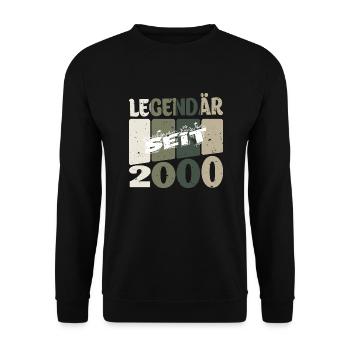 geburtstag 2000 - Unisex Pullover - Schwarz - Vorne - Alina (178cm) & Michal (187cm)