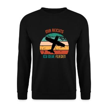 Mir Reichts Ich Geh Fliegen Flugzeug Pilot Fliegen - Unisex Pullover - Schwarz - Vorne - Alina (178cm) & Michal (187cm)