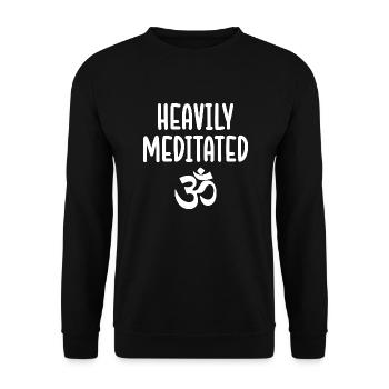 Yoga Geschenk für Yogis Meditation Geschenkidee Om - Unisex Pullover - Schwarz - Vorne - Alina (178cm) & Michal (187cm)