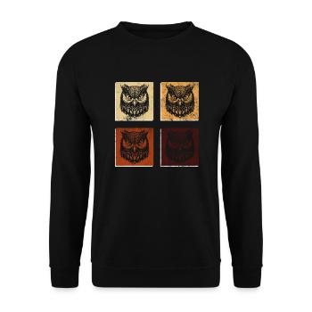 Chouettes mignonnes, nature, art, animaux de la - Sweat-shirt Unisexe - noir - Devant - Alina (178cm) & Michal (187cm)