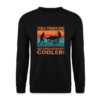 Tischtennis lustiger Spruch Vatertag Vater Papa - Unisex Pullover - Schwarz - Vorne - Alina (178cm) & Michal (187cm)