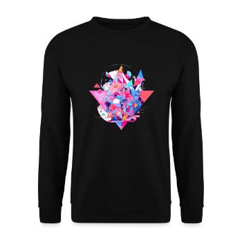 Géométrie abstraite - Sweat-shirt Unisexe - noir - Devant - Alina (178cm) & Michal (187cm)