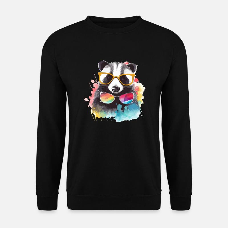 Iko der Waschbär - Unisex Pullover - Schwarz
