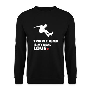 I love triple jump - Unisex Sweatshirt - black - Front - Alina (178cm) & Michal (187cm)
